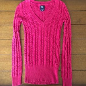 American Eagle Pink Cableknit Sweater
